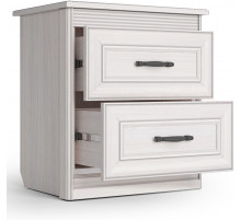 Спальня Неаполь 2 Ясень анкор светлый (патина "серебро") экокожа «polo» белая.