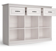 Большой комод Неаполь Ясень анкор светлый (патина "серебро")