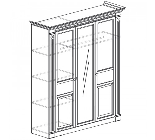 Трехдверный шкаф для одежды Лючия 180 темный